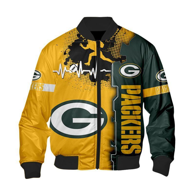 Green Bay Packers classic wool bomber jacket - packersfanhome.com