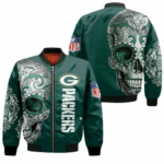 Punisher Skull Green Bay Packers 3d Bomber Jacket