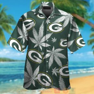 Green Bay Packers weed green hawaiian shirt