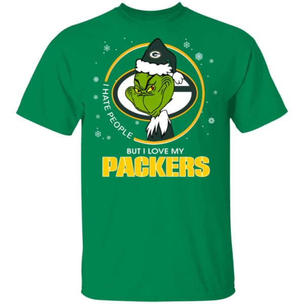 I Hate People But I Love My Green Bay Packers Grinch Shirt ...